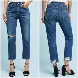 Citizens of Humanity Drea Crop High Rise Slim Straight Jeans Size 26
